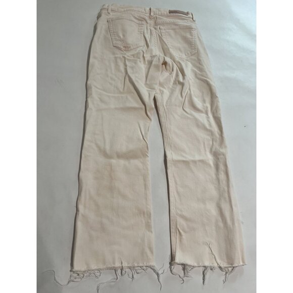 GRLFRND Button Fly Distressed Jeans in Cream - Picture 2 of 6